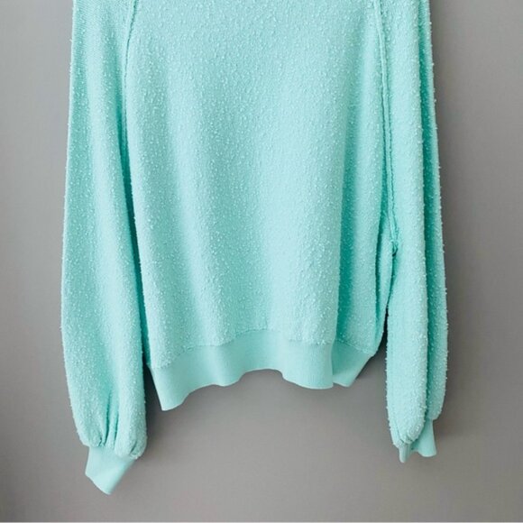 Free People Found My Friend Sweater Teal Sz Small - Picture 8 of 9